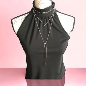 Choker Layer Necklace Multi Strand Necklace Dainty Chain Necklace Silver